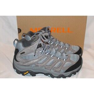 Merrell Women's Moab 3 Mid Waterproof Hiking Boots GRAY BLUE SZ 9.5 NIB $150